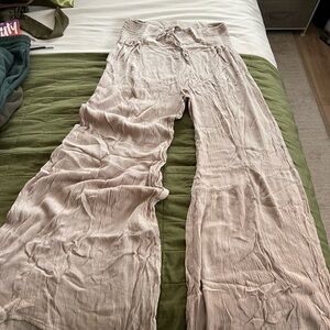 Able Cream Wide Leg Pants with Relaxed Silhouette